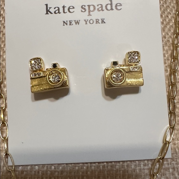 Kate Spade Gold Camera Necklace and Earring Set - Picture 4 of 5